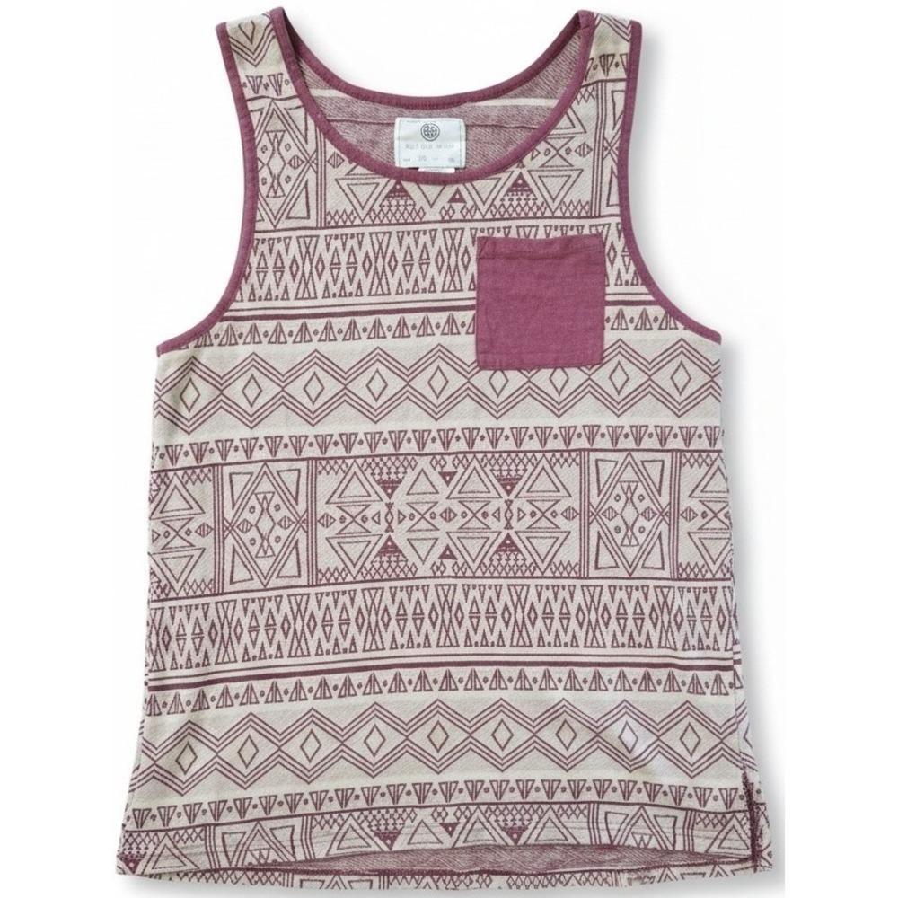 On The Byas Womens Tank Top Medium Aztec Tribal Print Pocket Sleeveless Shirt - Picture 1 of 1